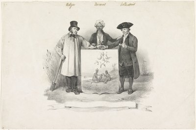 Vapensköld med belgiska, javaneser och holländare, 1826 av Anonymous