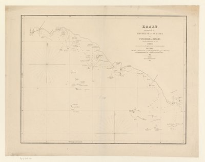 Sjökort över en del av Sumatras västkust Karta över en del av Sumatras västkust från Tapanoely till Sinkel (titel på objekt) av Anonymous