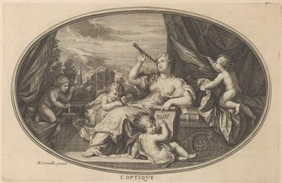 Zichtkunde Optik (titel på objekt) Cabinet of Fine Arts, eller Samling av de vackraste trycken, graverade efter originalmålningarna (...) (serietitel) av Anonymous