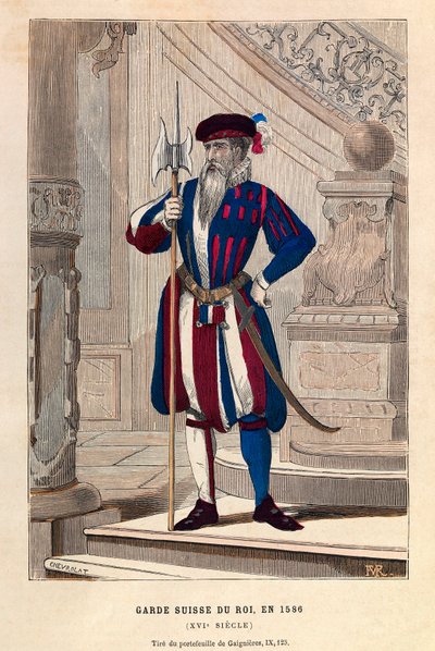 En schweizisk kungens garde 1586 (Henry III) - Medlem av kungens schweiziska garde av Anonymous Anonymous