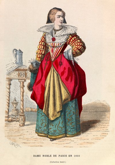 A noble lady of Paris 1633 - En adelskvinna i Paris 1600-talet - privat samling av Anonymous Anonymous