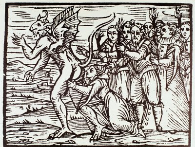 En häxa kysser satan (gravyr av Anonymous Anonymous