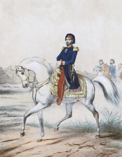 Abdulmecid Ier - Sultan Abduelmecid I (1823-1861) - Anonym - 1853 - Färglitografi - 37x27,4 - Privat samling av Anonymous Anonymous
