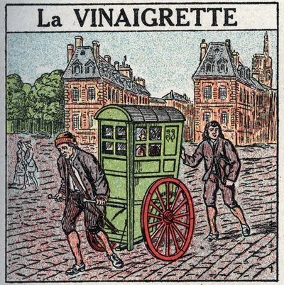 Djurdragkraft: rullstolen eller "dressing" på 1600-1700-talet. Anonym illustration från 1925. Privat samling. av Anonymous Anonymous