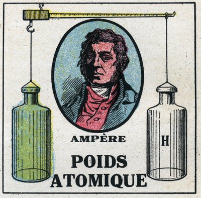 Atomer: Atomvikten av Andre Marie Ampere (1775-1836). Anonym illustration från 1925. Privat samling. av Anonymous Anonymous