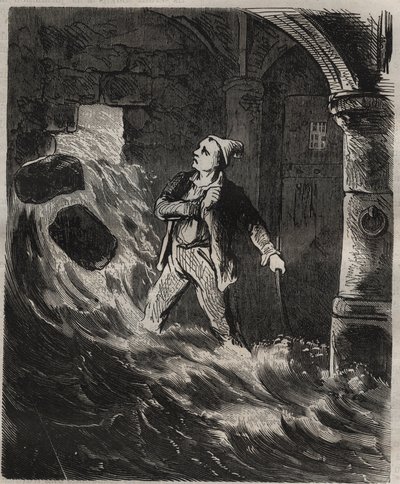 Flyktförsök från Toulon Bagne på 1800-talet. Gravyr i "Fångarnas historia från deras skapelse till idag" (1877) av Pierre Zaccone (1817-1895) (Colonia Penale - Straffkoloni). Privat samling. av Anonymous Anonymous