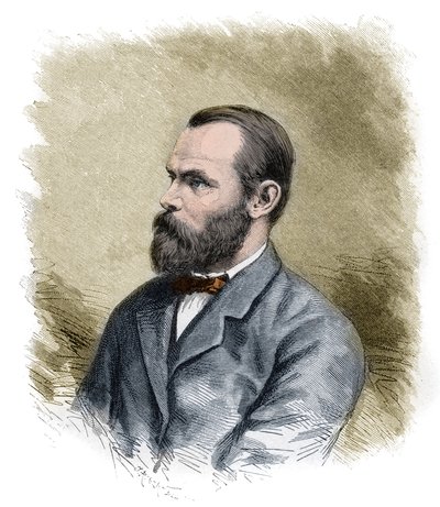 Carl Christian Koldewey (1837-1908) Tysk arktisk upptäcktsresande, ledare för båda tyska nordpolarexpeditionerna - Carl Christian Koldewey Tysk polarforskare - gravyr sent 1800-tal av Anonymous Anonymous