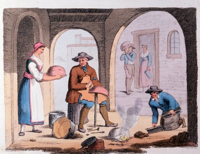 Hantverk: pannmakaren. 1800-talsgravyr Privat samling av Anonymous Anonymous