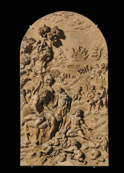 Åtta snidade reliefer, körsbär ... (relief) av Anonymous Anonymous