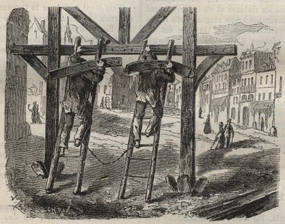 Forcats snickare vid Toulon Bagne på 1800-talet. Gravyr i "Fångarnas historia från deras skapelse till idag" (1877) av Pierre Zaccone (1817-1895) (Colonia Penale - Straffkoloni). Privat samling. av Anonymous Anonymous