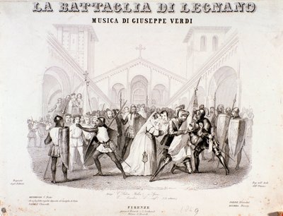 Frontispice av operan Slaget vid Legnano av Giuseppe Verdi av Anonymous Anonymous