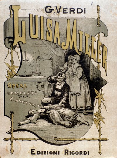 Frontispice av musikmusik av Luisa Miller, opera av Giuseppe Verdi av Anonymous Anonymous