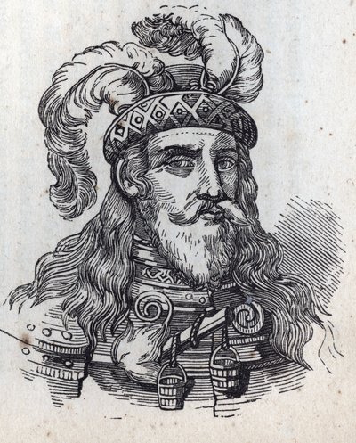 Galeazzo enligt Visconti - Porträtt av Galeas II Visconti - Galeazzo II Visconti - 1320-1378 -gravyr - av Anonymous Anonymous