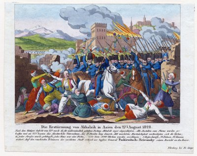 Guerre russo-turque de 1828-1829 - Stormningen av fästningen Akhaltsikhe (chateau Rabat) den 27 augusti av Anonymous Anonymous
