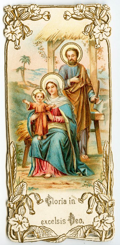 Hellig familie (chromolithography)swed av Anonymous Anonymous