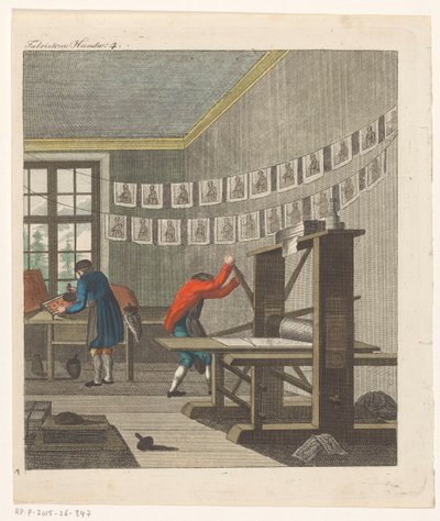 Interiör av ett tryckeri, ca 1750-1850 (gravyr) av Anonymous Anonymous