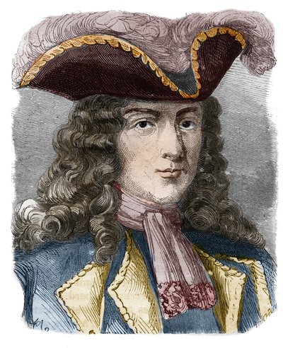 Jean-Bernard Louis de Saint Jean, Baron de Pointis (1645-1707), fransk amiral och kapare. Gravyr av 1800-talet. Privat samling. av Anonymous Anonymous