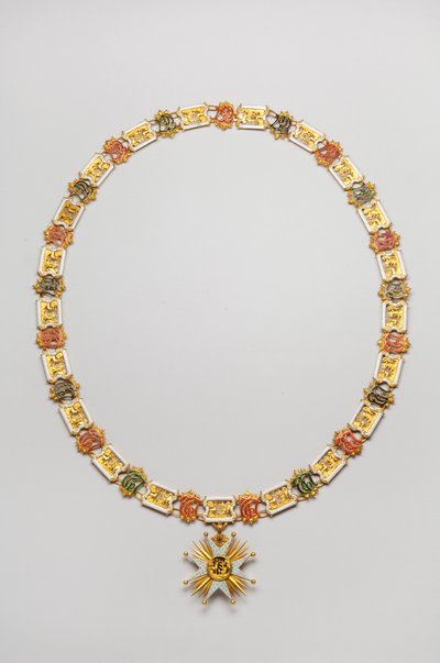 Kingdom of Baviere - Saint Hubert Order: halsband som bärs av Luitpold, Duke en Baviere (1890-1973) - Slutet av 1700-talet - Guld och Emaux - Halsband: L 122 cm; vikt 460 g (hänge ingår) - Hänge: D 7,5 cm - Privat samling av Anonymous Anonymous