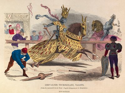 Riddare och kamrater vid en turnering i Paris på 1400-talet - gravyr - Riddare och kamrater av Anonymous Anonymous