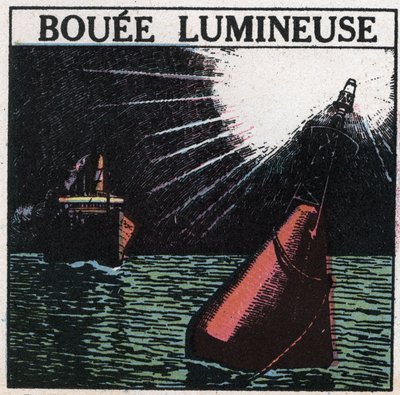 Ljussignaler: ljusboj. Anonym illustration av 1925. Privat samling. av Anonymous Anonymous