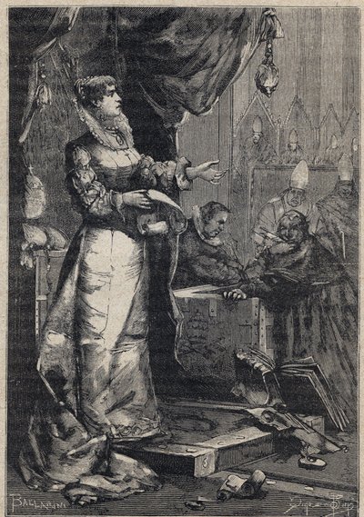 Lucrezia Borgia i Vatikanen - gravyr från 