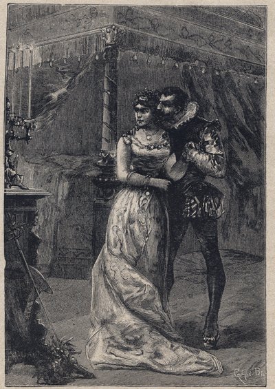 Lucrezia Borgia med sin första make Giovanni Sforza d