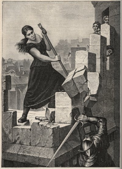 Marguerite Catherine Ponsoye aka Margot Delaye här i maj 1570 försvarar staden Montelimar (Frankrike) mot armén Ludovic av nassau - Marguerite Catherine Ponsoye känd som "" la Gandonne" eller Margot Delaye här i april 1570 i Montelimar där hon skildes åt av Anonymous Anonymous