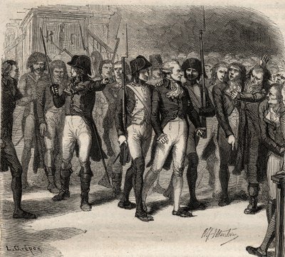 Maximilien Robespierre och hans medanklagade arresterades i konventet 1794 Privat lim av Anonymous Anonymous