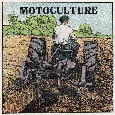 Mekanisk dragkraft: motorcykelkultur. Anonym illustration av 1925. Privat samling. av Anonymous Anonymous
