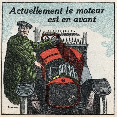 Mekanisk dragkraft: 1920-talets motor ligger före. Anonym illustration från 1925. Privat samling. av Anonymous Anonymous