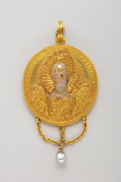 Medalje af 1589 til ære for dronning Elizabeth I. Offverse (1500-tallet) swed av Anonymous Anonymous