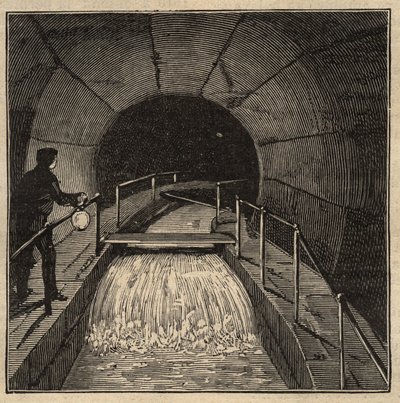 Menilamount Reservoir - Paris - 1890 - gravyr 1890 av Anonymous Anonymous