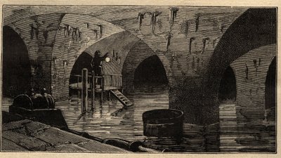 Menilamount Reservoir - Paris - 1890 - gravyr 1890 av Anonymous Anonymous