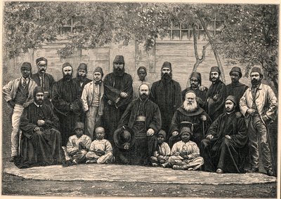 Monsignor Daniel Comboni (1831-1881) och missionärerna reste med honom från Kairo till Khartoum den 26 januari av Anonymous Anonymous