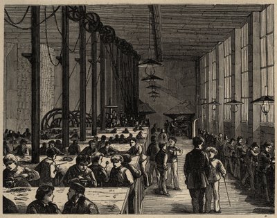 Paris, professionell kommunal skola Diderot - gravyr 1890 av Anonymous Anonymous