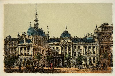 Paris 1874: Justitiepalatset och Sainte Chapelle, privat samling av Anonymous Anonymous
