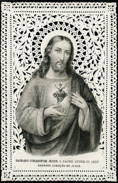 Fromma bild: Jesus med heligt hjärta (gravyr) av Anonymous Anonymous