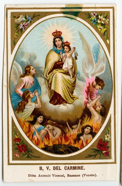 Fromma bild: Our Lady of Mount Carmel (kromolitografi) av Anonymous Anonymous