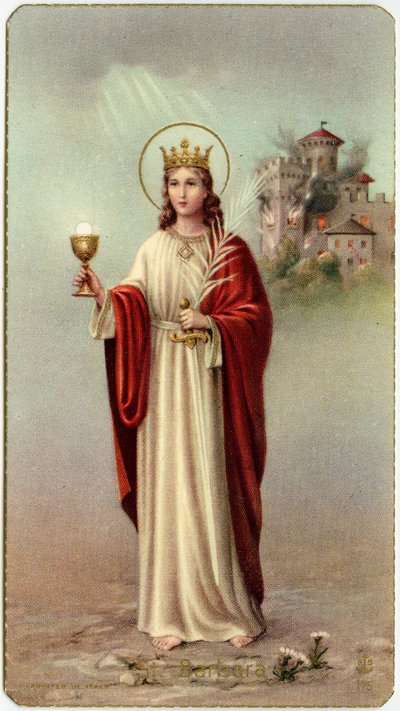 Fromma bild: Saint Barbara (kromolitografi) av Anonymous Anonymous