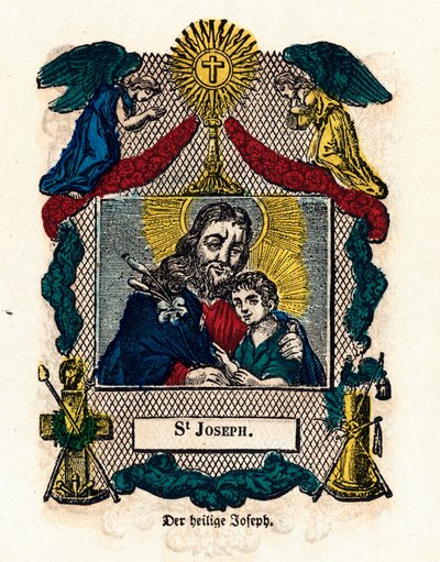 Fromma bild: Saint Joseph. Gravyr av 1800-talets Privatsamling av Anonymous Anonymous