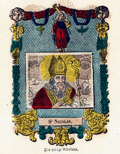 Fromma bild: Sankt Nikolaus. Gravyr av 1800-talets Privatsamling av Anonymous Anonymous