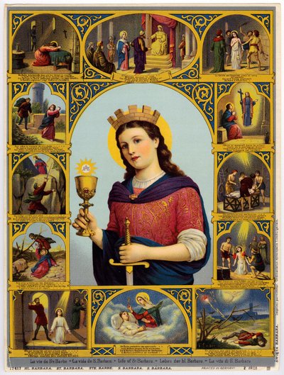 Fromma bild: Saint Barbaras liv (kromolitografi) av Anonymous Anonymous