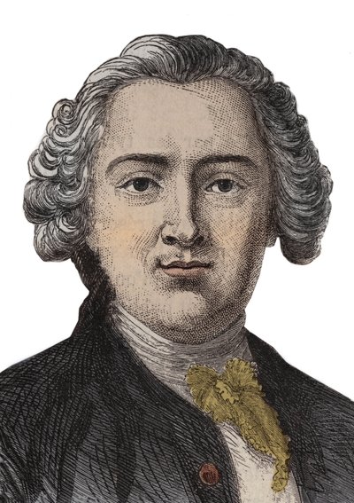 Porträttgravyr av Claude Adrien (Claus- Adrien) Helvetius (1715-1771) Engelsk filosof - gravyr av Anonymous Anonymous