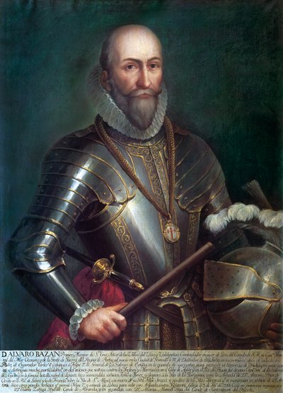 Porträtt av Alvaro de Bazan y Guzman, första markis av Santa Cruz (1526-1588), spansk amiral och navigatör. Anonym målning, olja på duk. av Anonymous Anonymous