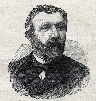 Porträtt av Alfred Mezieres (1826-1915), fransk litteraturhistoriker, journalist och politiker. Gravyr i "Le Petit Parisien" av Anonymous Anonymous
