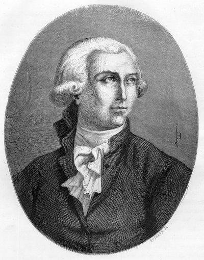 Porträtt av Antoine Laurent Lavoisier (1743-1794), fransk kemist - Gravyr från 1863 i "Le Livre Rouge - Histoire De L