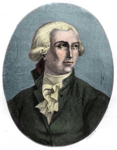 Porträtt av Antoine Laurent Lavoisier - Porträtt av Antoine Laurent Lavoisier (1743-1794), fransk kemist - Gravyr från 1863 i "" Le Livre Rouge - Histoire De L
