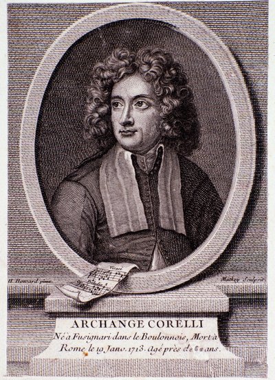 Porträtt av Arcangelo Corelli (gravyr) av Anonymous Anonymous