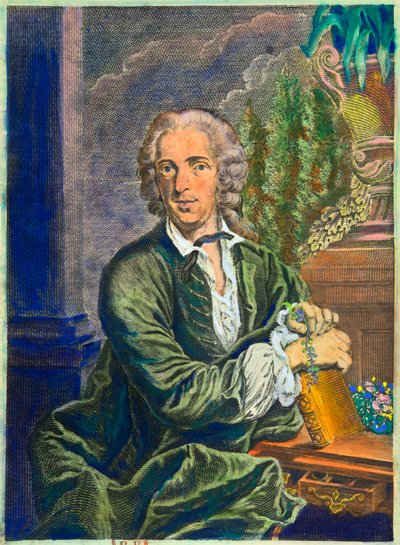 Porträtt av Carl Von Linne (1707-1778) svensk naturforskare - Privésamling av Anonymous Anonymous