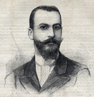 Porträtt av Casimir Maistre (1867-1957), fransk upptäcktsresande i Afrika. Gravyr i "" Le Peute Parisien"" av Anonymous Anonymous
